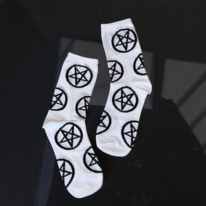 New Pentagram Pentacle Tarot Socks Goth Emo Punk Occult Satanic Star Crew